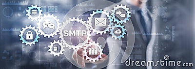 Simple Mail Transfer Protocol. Smtp server mail transfer protocol. TCP IP protocol sending and receiving e-mail Stock Photo