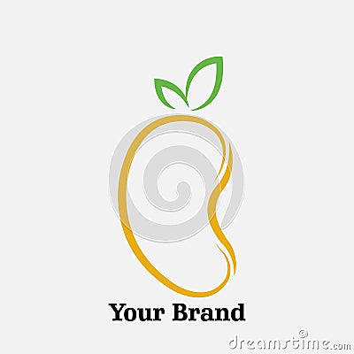 Simple Mango logo. fresh ice juice fruit Vector Illustration