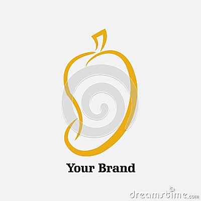 Simple Mango logo. fresh ice juice fruit Vector Illustration