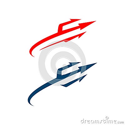 simple mark trident logo vector brand design Vector Illustration