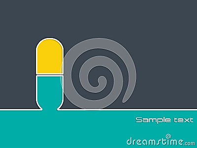 Simple medical background with pill silhouette Stock Photo