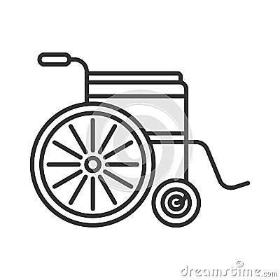 Simple medical linear icon on a white background. Disabled carriage. Vector Illustration