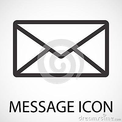 Simple message envelope line art icon, vector Vector Illustration