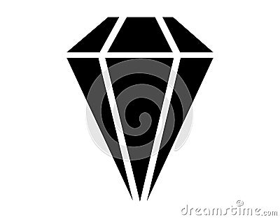 Simple minimal black diamond icon Vector Illustration