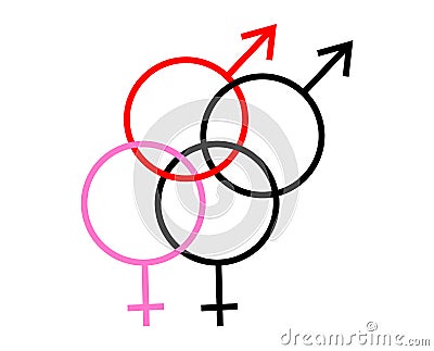 Male and female sex gender bisexuality concept Stock Photo