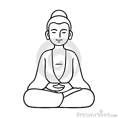 Simple sitting Buddha statue Vector Illustration