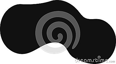 Simple minimal horizontal black irregular rounded abstract organic blob shape flowing on a plain white background Vector Illustration