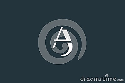 Simple and Minimal Initial Letter AJ Logo Design Vector Vector Illustration