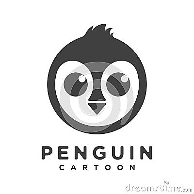 Simple minimalist character vector logo penguin Vector Illustration