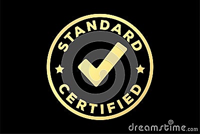 Simple Minimalist Circular Check Sign for Standard Certified Control Product Badge Emblem Label Stamp Seal Logo Design Vector Vector Illustration