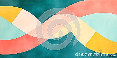 Simple minimalist curve pattern wave function multicolour fabric background Stock Photo