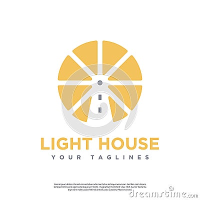 Simple minimalist lighthouse vector logo Vector Illustration