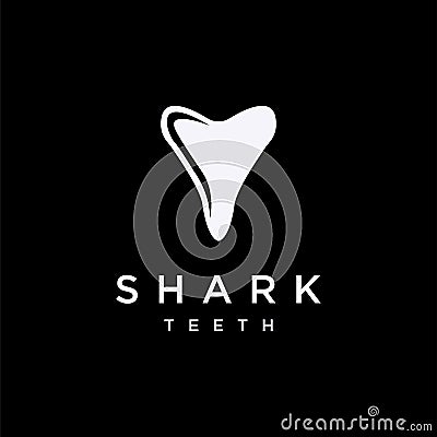 Simple minimalist shark teeth logo icon vector template Vector Illustration