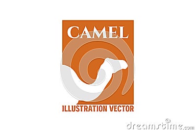 Simple Minimalist Square Walking Camel Silhouette Illustration Vector Vector Illustration