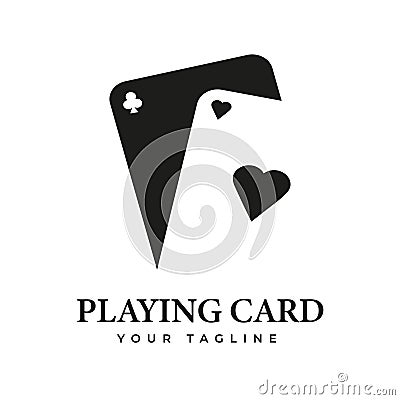 Simple Minimalist Vintage Poker Playing Card Casino Sport Club Logo Design Vector illustration Vector Illustration