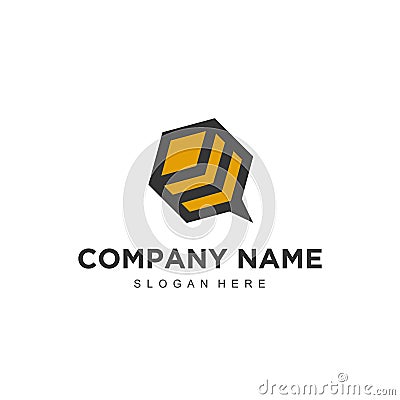 Simple minimalistic modern professional logo design of bee vector EPS illustrator template Vector Illustration