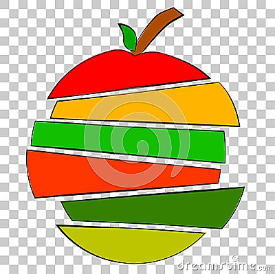 Simple Mix Fruit for your symbol at transparent effect background Vector Illustration