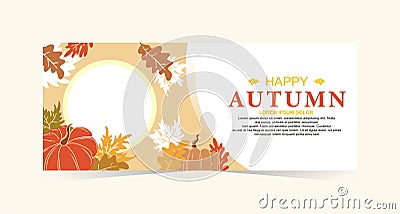 Simple and modern Autumn banner design Stock Photo