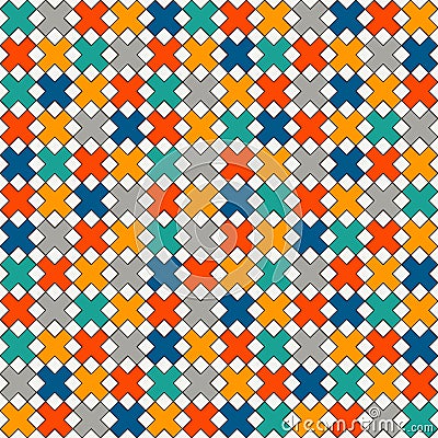 Simple modern print with crosses. Minimalist seamless surface pattern. Abstract background with geometric ornament. Vector Illustration