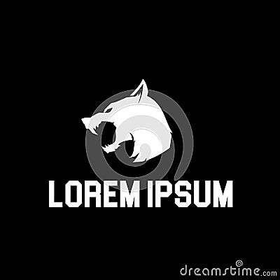 Simple and modern silhouette wolf head vector logo template Vector Illustration