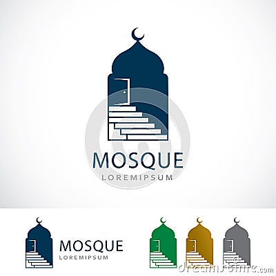 Simple Mosque Logo Design Template Vector Illustration