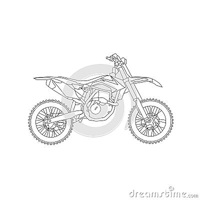 simple motor cross line art Stock Photo