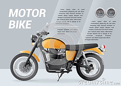 Motorbike brochure template with speedometer Stock Photo