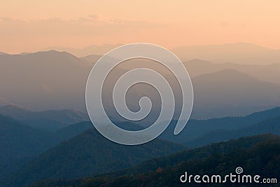 Simple Mountain Sunset Stock Photo