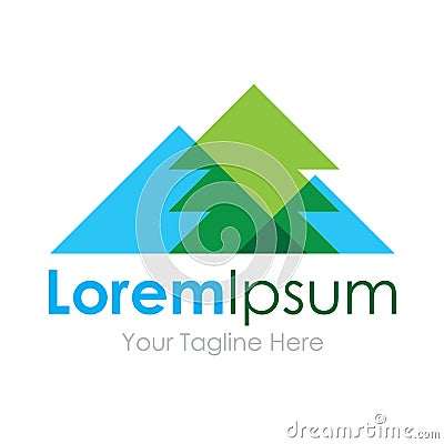 Simple mountains nature beauty simple business icon logo Stock Photo