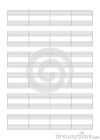 Simple music notebook page layout, vector illustration Vector Illustration