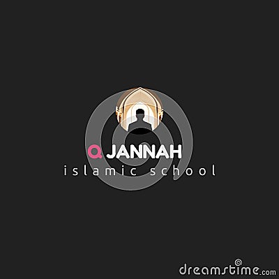 Simple muslim logo and islamic emblem for business, school needs, learning islam Stock Photo