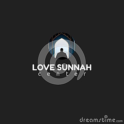 Simple muslim logo and islamic emblem for business, school needs, learning islam Stock Photo