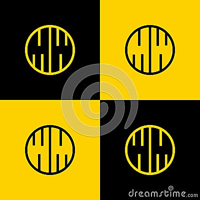 Simple MW and WM Letters Circle Logo Set, suitable for business with MW and WM initials Vector Illustration