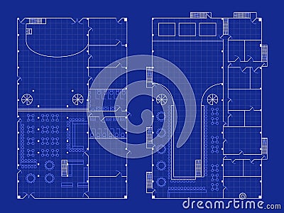 Simple nightclub blueprint Vector Illustration