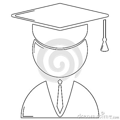 Education icon university avatar. University avatar. Education icon isolated on white background Cartoon Illustration