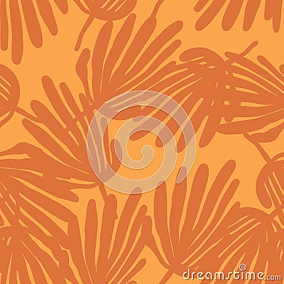 Simple organic shape seamless pattern. Tropical leaves background Vector Illustration