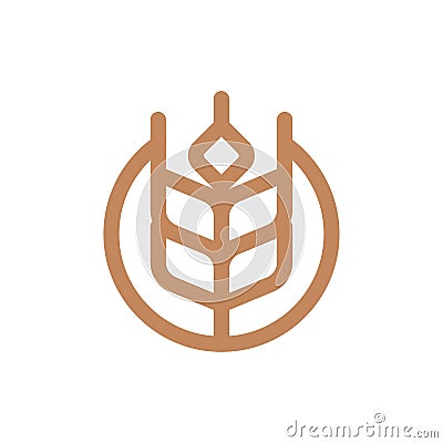 simple organic wheat line vector Vector Illustration
