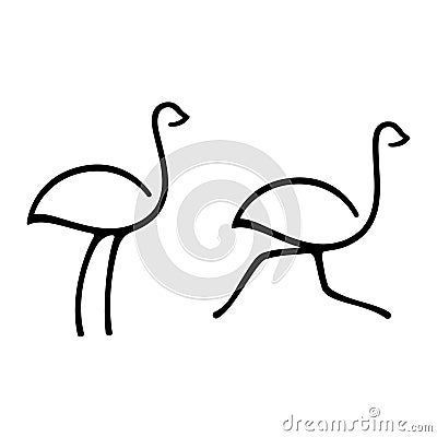 Simple ostrich icon Vector Illustration