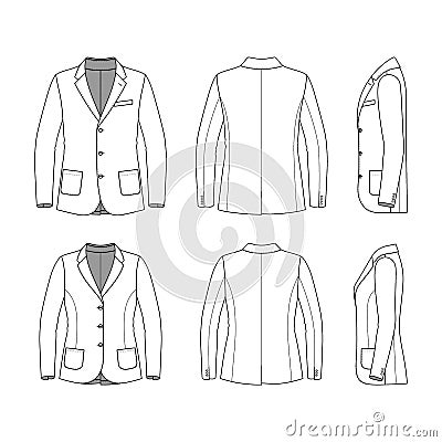 Simple outline drawing of a blazer Vector Illustration