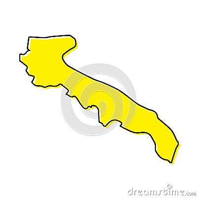 Simple outline map of Apulia is a region of Italy Vector Illustration