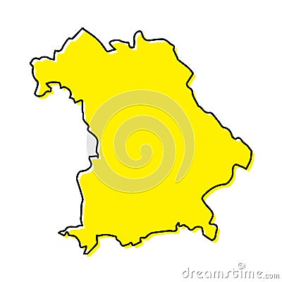 Simple outline map of Bavaria is a state of Germany. Vector Illustration