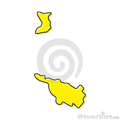 Simple outline map of Bremen is a state of Germany. Vector Illustration
