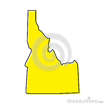 Simple outline map of Idaho is a state of United States. Stylize Stock Photo