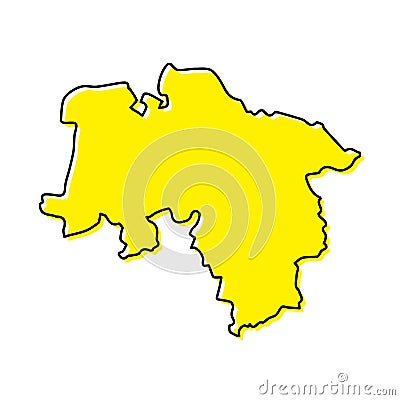 Simple outline map of Lower Saxony is a state of Germany. Vector Illustration