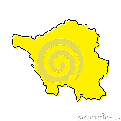 Simple outline map of Saarland is a state of Germany. Vector Illustration