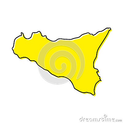 Simple outline map of Sicily is a region of Italy Stock Photo