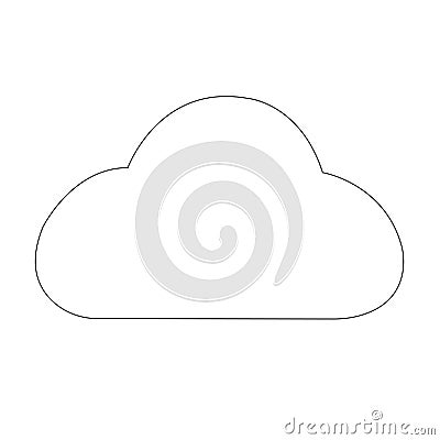 Simple outline weather cloud icon isolated on white background Stock Photo