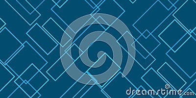 Simple Overlapping Rectangular Frames of Various Sizes, Colored in Shades of Blue - Geometric Shapes Pattern, Texture Vector Illustration