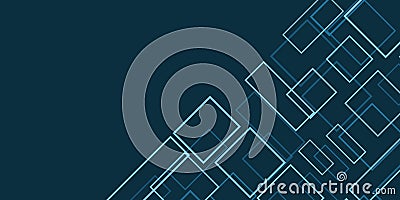 Simple Overlapping Rectangular Frames of Various Sizes, Colored in Shades of Grey and Blue - Geometric Shapes Pattern Vector Illustration