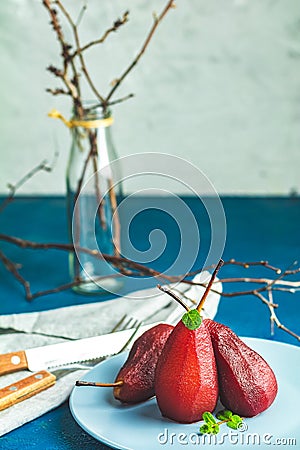 Simple Paleo style dessert pear Stock Photo